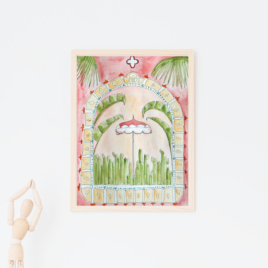 interior watercolor, interior illustration, bathroom watercolor, watercolor illustration, eclectic bathroom illustration, house watercolor