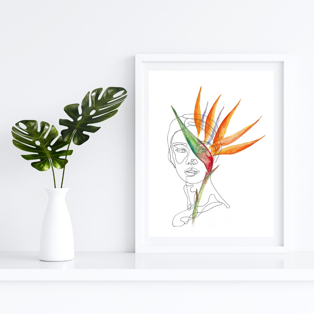 palm illustration, palm watercolor, floral watercolor, botanic watercolor, tropical watercolor, flower watercolor, sunflower watercolor, bird of paraside watercolor