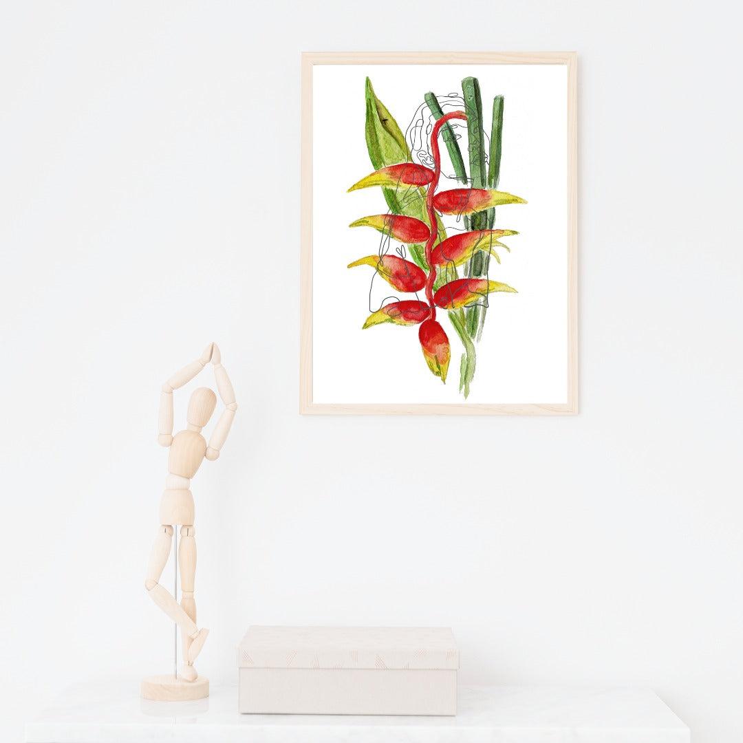 palm illustration, palm watercolor, floral watercolor, botanic watercolor, tropical watercolor, flower watercolor, sunflower watercolor, bird of paraside watercolor, heliconia watercolor