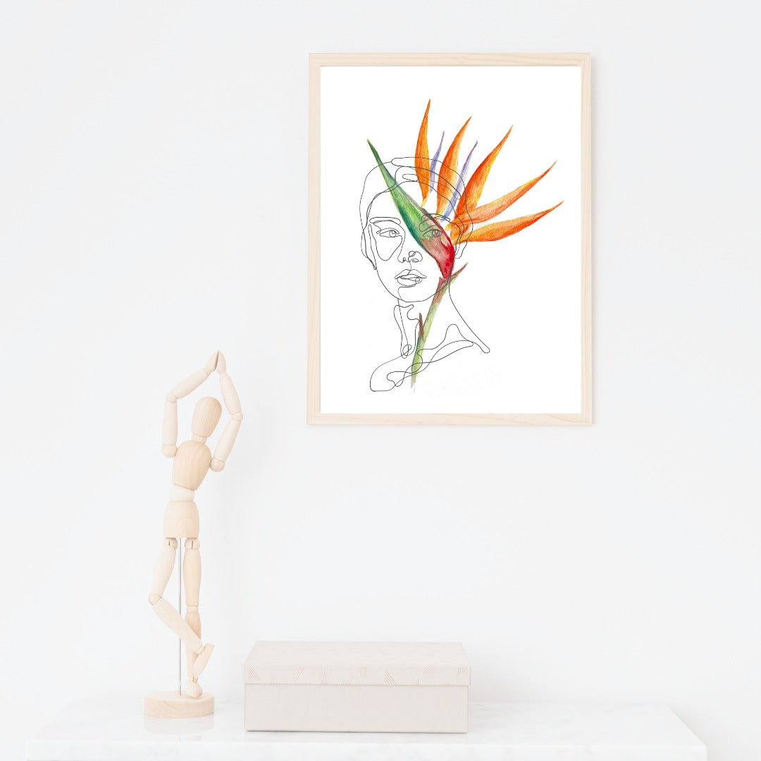 palm illustration, palm watercolor, floral watercolor, botanic watercolor, tropical watercolor, flower watercolor, sunflower watercolor, bird of paraside watercolor