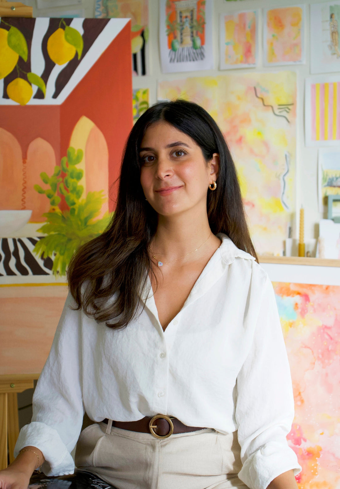 Fantasy interior mixed media painting by Tanya Hayek — Dubai & Nice-based artist