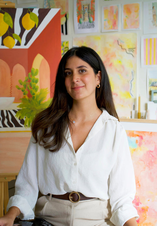 Fantasy interior mixed media painting by Tanya Hayek — Dubai & Nice-based artist