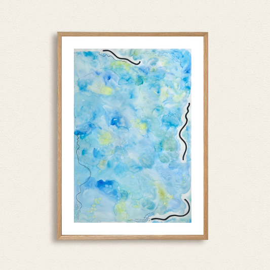 Large original watercolor artwork capturing calm emotional energy and soul