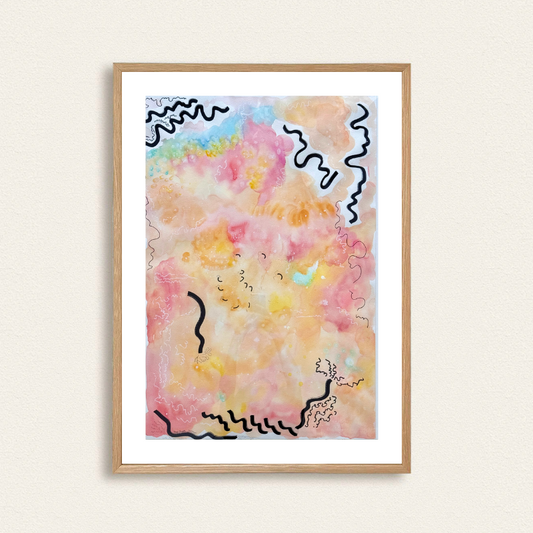 Large original watercolor artwork capturing calm emotional energy and soul