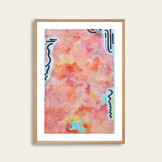 Large original watercolor artwork capturing calm emotional energy and soul