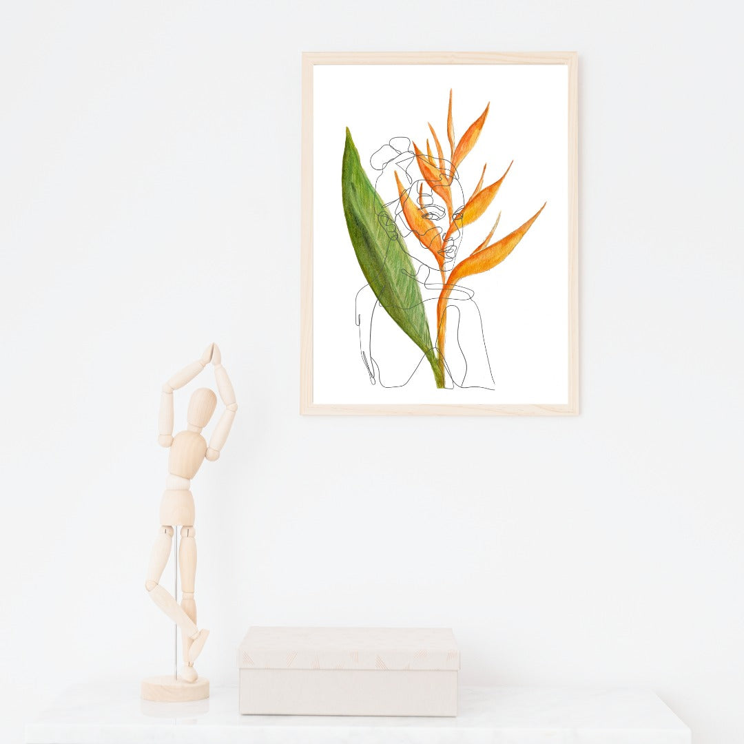 palm illustration, palm watercolor, floral watercolor, botanic watercolor, tropical watercolor, flower watercolor, sunflower watercolor, bird of paraside watercolor